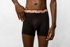 a man wearing a pair of black boxer briefs